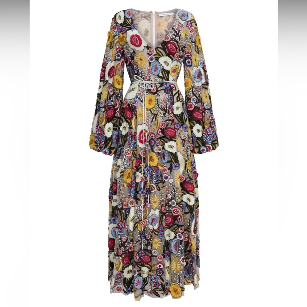 $3,505 NWT Rachel Gilbert
Lyra floral-embroidery midi dress